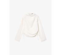 Allsaints Womens Allsaints Leslie Draped Long-Sleeve Woven Top Antique White 12