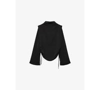 Allsaints Womens Allsaints Leslie Draped Long-Sleeve Woven Top Black 16