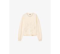 Allsaints Womens Allsaints Lila Logo-Embroidered Cotton Sweatshirt Pebble White M