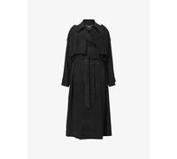 Allsaints Womens Allsaints Linnie Belted Woven Trench Coat Black XS