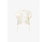 Allsaints Womens Allsaints Mira Cropped Stretch-Satin Top Tofu White S