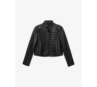 Allsaints Womens Allsaints Rummy Stand-Collar Cropped Leather Jacket Black 14