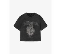 Allsaints Womens Allsaints Sabbath Branded Cotton-Jersey T-Shirt Washed Black L