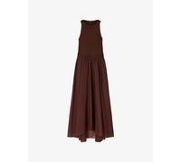 Allsaints Womens Allsaints Zenia Sleeveless Stretch-Woven Midi Dress Bitter Brown XS