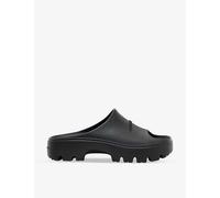 Allsaints Womens Black Eclipse Logo-embossed Rubber Sliders Eur 37 / 4 Uk Women