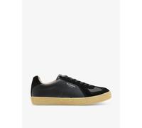 Allsaints Womens Black Jaimee Logo-embossed Leather Low-top Trainers Eur 38/5 Uk Women