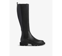 Allsaints Womens Black Maeve Slip-on Flat Leather Knee-high Boots Eur 36 / 3 Uk Women