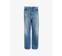 Allsaints Womens Mid Indigo Blake Fray Wide-leg Mid-rise Denim Jeans 26