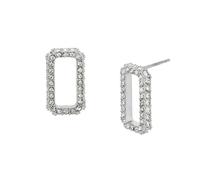 AllSaints Women's Pavé Geometric Link Stud Earrings, One Size, Brass Stainless Steel Glass, No Gemstone