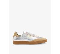 Allsaints Womens Silver/rose Pi Thelma Logo-embossed Low-top Leather Trainers Eur 36 / 3 Uk Women