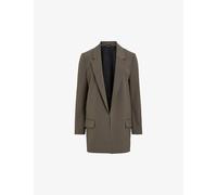 Allsaints Womens Tarmac Green Aleida Tri Regular-fit Single-breasted Stretch-woven Blazer 14