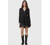 AllSaints Xanthe Long Sleeve Mini Dress, Black, Size 12, Women Black