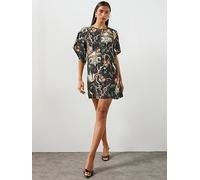 AllSaints Xena Relaxed Fit Mini Dress, Black, Size 12, Women Black
