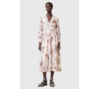 AllSaints Zora Midi Dress Unity Ecru White size 8 | Midi Dresses Outlet | Women | Brown 8