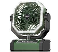 Allsion Portable Fan 24000mAh Battery Powered with Remote & LED, 4 Speed Strong Airflow, Desk/Camping/Outdoor/Gym Fan for Office Travel Treadmill Camping Gear