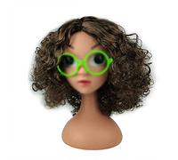 Allsmart Anime Mirabel Wigs, Anime Film Encanto Cosplay Wigs, Anime Figure Costume Dress Hair with Glasses, Short Curly Hair Dress Up Headhead for Girls Kids Masquerade