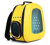 ALLSOPETS Cat Carrier Backpack Bubble Dog Backpack Carrier Foldable Breathable Pet Backpack for Cats and Puppies with Removable Mat Cat Carrier Bag Designed for Travel Hiking Walking Yellow