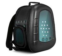ALLSOPETS Cat Carrier Backpack Bubble Dog Backpack Carrier Foldable Breathable Pet Backpack for Cats and Puppies with Removable Mat Cat Carrier Bag Designed for Travel Hiking Walking Black