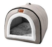 ALLSOPETS Cat Dog Bed Self-Warming 2-in-1 Foldable Pet Bed for Cats and Small Medium Dogs Portable Pet Tent Cave Bed with Top Handles Cat House for Dog Deep Sleep (Grey, XL)