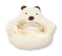 ALLSOPETS Cozy Cat Dog Bed Alpaca Pet Bed for Cats and Small Dogs with Removable Plush Cushion and Non-Slip Base Cute Dog Nest with Ergonomic High-Back Design (White, M)
