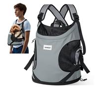 ALLSOPETS Dog Carrier Backpack, Portable Pet Travel Bag for Cats and Small Dogs with Safety Strap, Breathable and Secure for Hiking Travel and Motorcycle Rides (Volcano Gray)