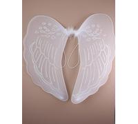 Allsorts® Large white glitter covered angel / fairy wings for fancy dress. Girls and ladies fancy dress wings accessory
