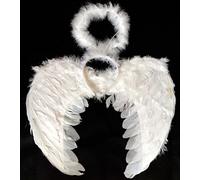 Allsorts® White Feather Angel Wings and Halo Fancy Dress Costume Set