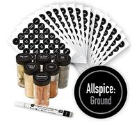 AllSpice 315 Preprinted Water Resistant Round Spice Jar Labels Set 3.8 cm