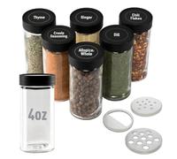 AllSpice 4" Glass Spice Jars 4 fluid ounces- 6 Pack