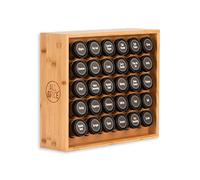 AllSpice Wooden Spice Rack, Includes 30 118ml Jars- Bamboo