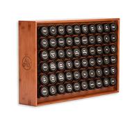 AllSpice Wooden Spice Rack, Includes 60 118ml Jars- Cherry Stain