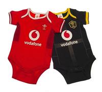 AllSports Official Merch 2 Pack Wales Welsh Rugby Kit Bodysuits Vest Home & Away Kit Colours 100% Official (12-18 Months)