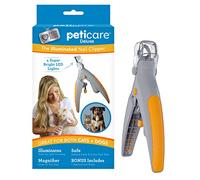 Allstar Innovations PetiCare LED Light Pet Nail Clipper- Great for Trimming Cats & Dogs Nails & Claws, 5X Magnification That Doubles as a Nail Trapper, Quick-Clip, Steel Blades