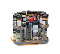 Allstar Innovations Spice Spinner Two-Tiered Spice Organizer & Holder That Saves Space, Keeps Everything Neat, Organized & Within Reach With Dual Spin Turntables- Grey