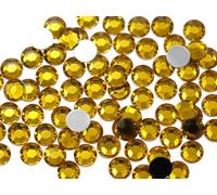 Allstarco 1000PCS 4.5-5mm SS20 Gold Topaz .TZ Acrylic Flat Back Rhinestones for Jewelry Making and Face Painting Card Making Embelishments Plastic Crafts Gems
