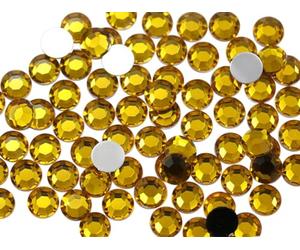 Allstarco 1000PCS 4.5-5mm SS20 Gold Topaz .TZ Acrylic Flat Back Rhinestones for Jewelry Making and Face Painting Card Making Embelishments Plastic Crafts Gems