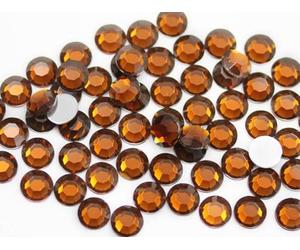 Allstarco 1000PCS 5mm SS21 Brown Smokey Topaz H113 Acrylic Flat Back Rhinestones for Jewelry Making and Face Painting Card Making Embelishments Plastic Crafts Gems