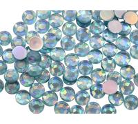Allstarco 1000PCS 7mm SS34 Blue Aqua Lite AB Acrylic Flat Back Rhinestones for Jewelry Making and Face Painting Card Making Embelishments Plastic Gems