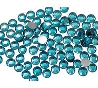 Allstarco 1000PCS 7mm SS34 Blue Aqua .QR Acrylic Flat Back Rhinestones for Jewelry Making and Face Painting Card Making Embelishments Plastic Gems