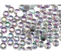 Allstarco 1000PCS 7mm SS34 Crystal Clear AB Coated H702 Acrylic Flat Back Rhinestones for Jewelry Making and Face Painting Card Making Embelishments Plastic Gems