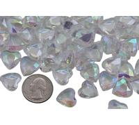 Allstarco 100PCS 16mm Crystal Heart Decorating Gems AB Coating For Table Scatter Wedding Decorations Vase Fillers