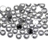 Allstarco 10mm Flat Back Sew On Rhinestones Beads for Crafts Plastic Acrylic Round Gems with Holes for Sewing, Clothing Embelishments, Costume Cosplays Crystal Clear H102-70 Pieces