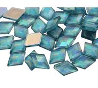 Allstarco 10x7mm Blue Aqua Lite AB Flat Back Diamond Acrylic Rhinestones Plastic Gems for Jewelry Making Costume Jewels Cosplay Embelishments - 100 Pieces