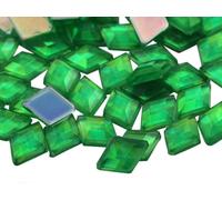 Allstarco 10x7mm Green Peridot AB Flat Back Diamond Acrylic Rhinestones Plastic Gems for Jewelry Making Costume Jewels Cosplay Embelishments - 100 Pieces
