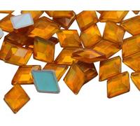 Allstarco 10x7mm Orange Topaz AB Flat Back Diamond Acrylic Rhinestones Plastic Gems for Jewelry Making Costume Jewels Cosplay Embelishments - 100 Pieces
