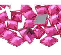 Allstarco 10x7mm Pink Hot .NAP01 Flat Back Diamond Acrylic Rhinestones Plastic Gems for Jewelry Making Costume Jewels Cosplay Embelishments - 100 Pieces