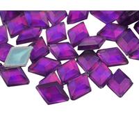 Allstarco 10x7mm Purple Amethyst Lite AB Flat Back Diamond Acrylic Rhinestones Plastic Gems for Jewelry Making Costume Jewels Cosplay Embelishments - 100 Pieces