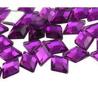Allstarco 10x7mm Purple Amethyst Lite .NAT02L Flat Back Diamond Acrylic Rhinestones Plastic Gems for Jewelry Making Costume Jewels Cosplay Embelishments - 100 Pieces