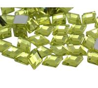 Allstarco 10x7mm Yellow Jonquil .JQ26 Flat Back Diamond Acrylic Rhinestones Plastic Gems for Jewelry Making Costume Jewels Cosplay Embelishments - 100 Pieces