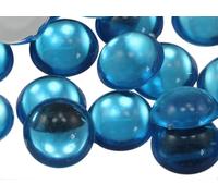 Allstarco 11mm Blue Aqua .QR2 Flat Back Acrylic Round Cabochons Plastic Pearl Gems For Jewelry Making Costume Making Cosplay Jewels Embelishments - 50 Pieces